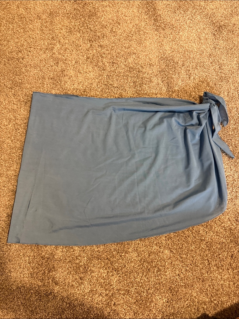 Blue Swim Wrap Skirt with Side Tie